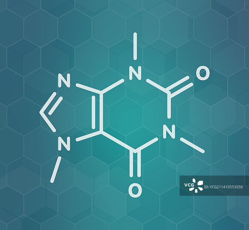 咖啡因刺激分子插图图片素材