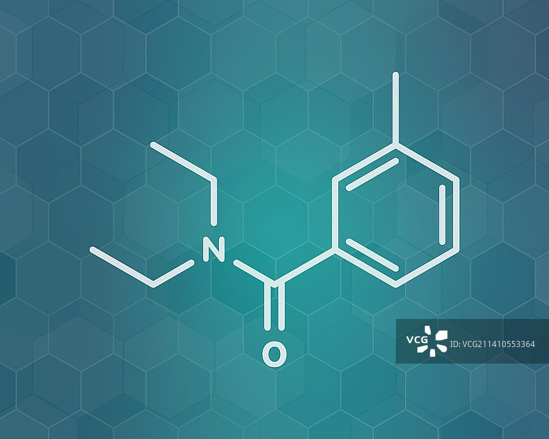 驱蚊胺分子结构示意图图片素材