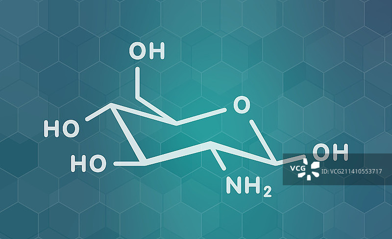 氨基葡萄糖膳食补充剂分子结构示意图图片素材