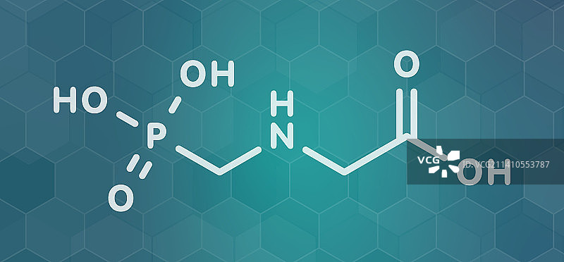 草甘膦除草剂分子结构示意图图片素材