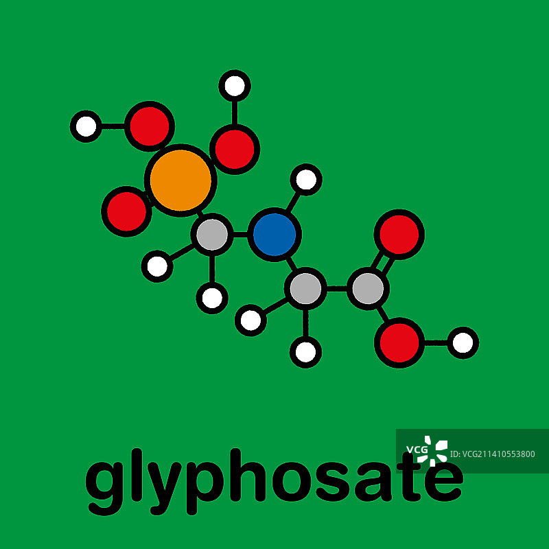 草甘膦除草剂分子结构示意图图片素材