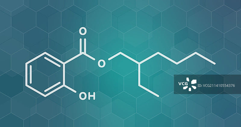 水杨酸辛酯防晒霜分子结构图图片素材
