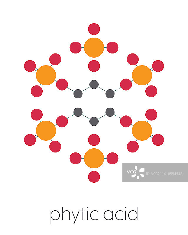 植酸化学结构示意图图片素材