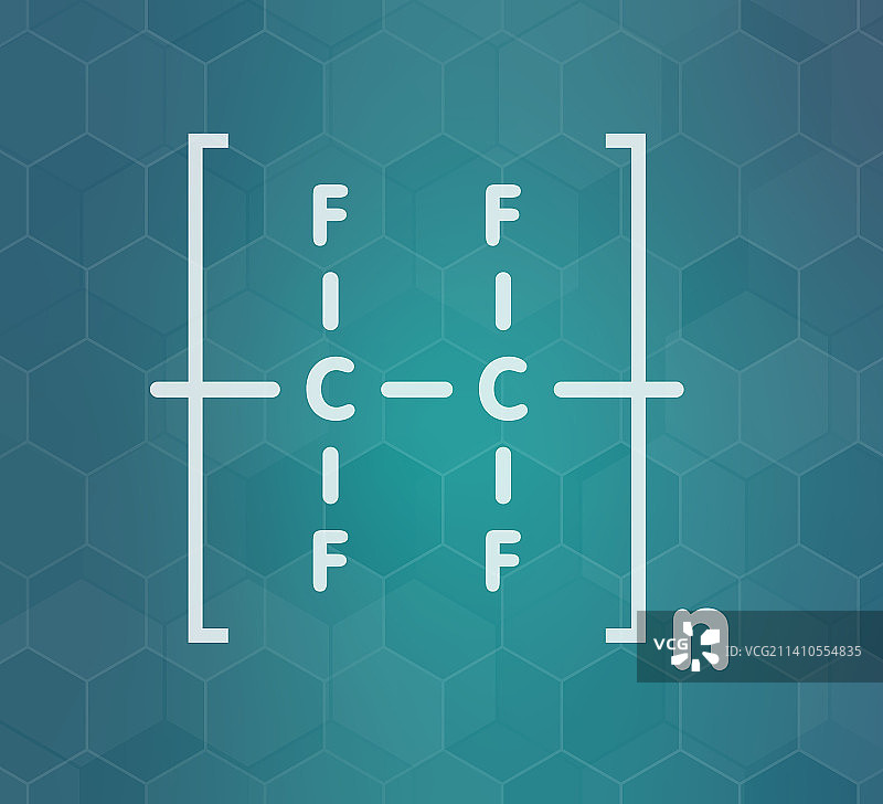 聚四氟乙烯聚合物化学结构图片素材