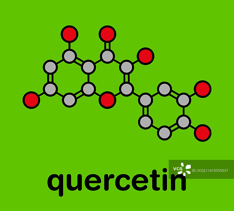 槲皮素植物分子结构示意图图片素材