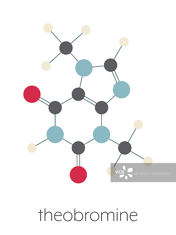 可可碱巧克力生物碱分子结构图图片素材