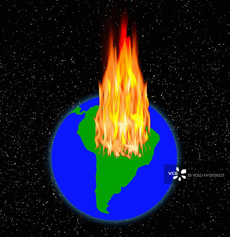 着火的地球图片素材