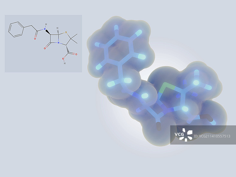 青霉素分子结构图图片素材