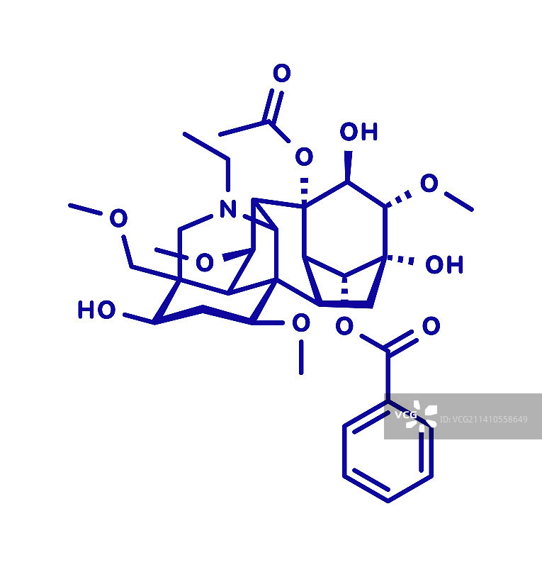 乌头碱分子结构图图片素材