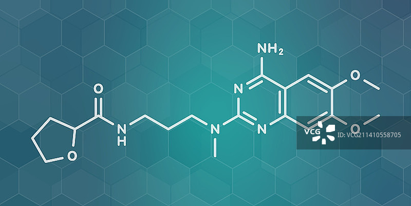 盐酸阿夫唑嗪—良性前列腺增生药物分子图片素材