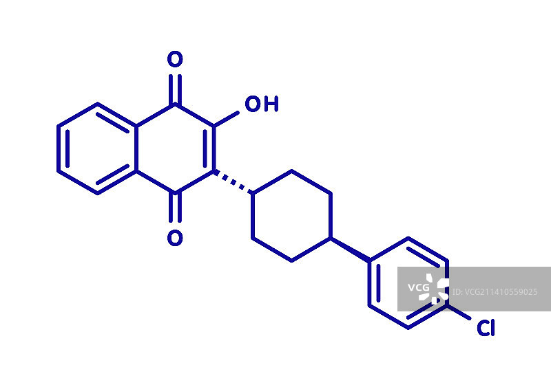 阿托伐醌药物分子结构示意图图片素材