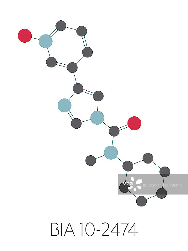 BIA 10-2474实验药物分子，插图图片素材