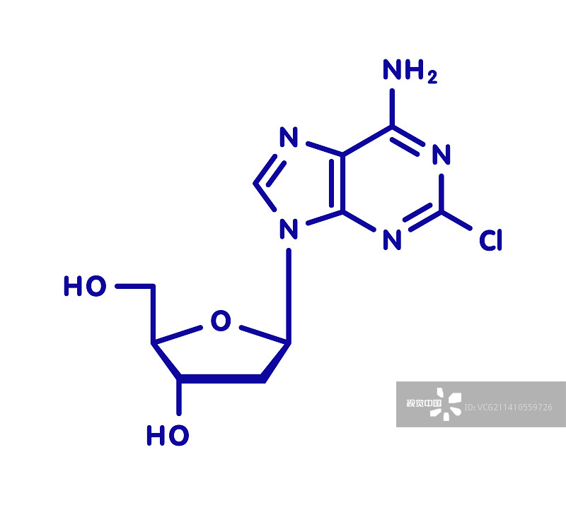 克拉屈滨抗癌药物分子图图片素材