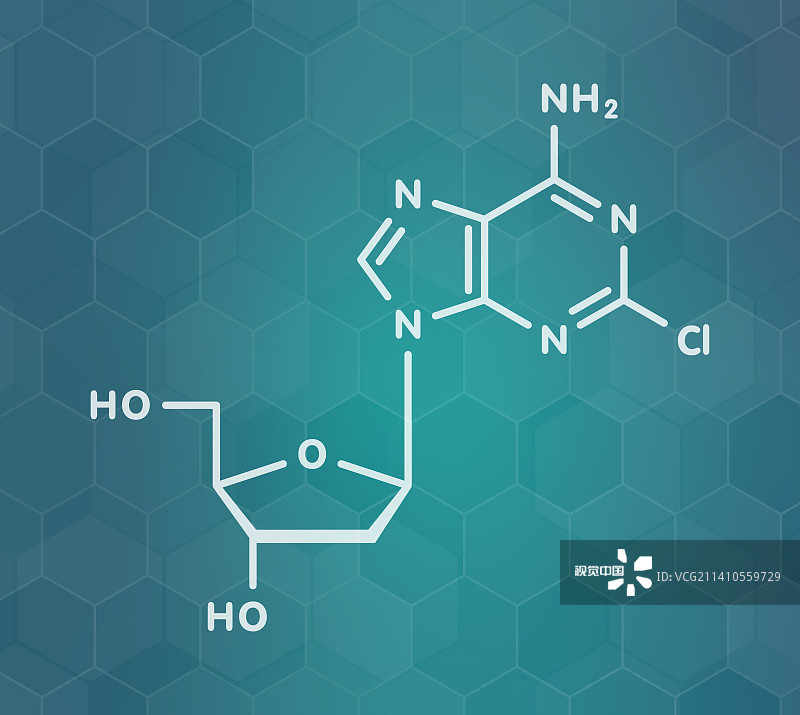 克拉屈滨抗癌药物分子图图片素材
