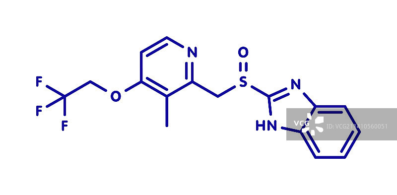 右兰索拉唑胃溃疡药物分子示意图图片素材