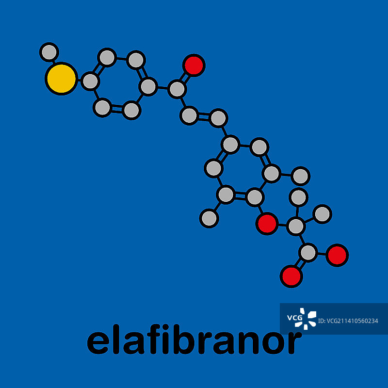 Elafibranor药物分子结构示意图图片素材
