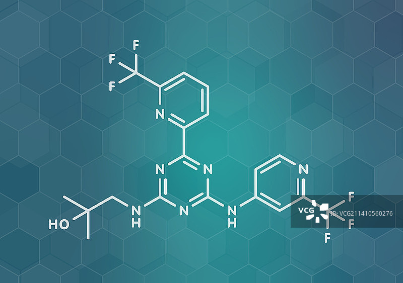 Enasidenib抗癌药物分子结构示意图图片素材