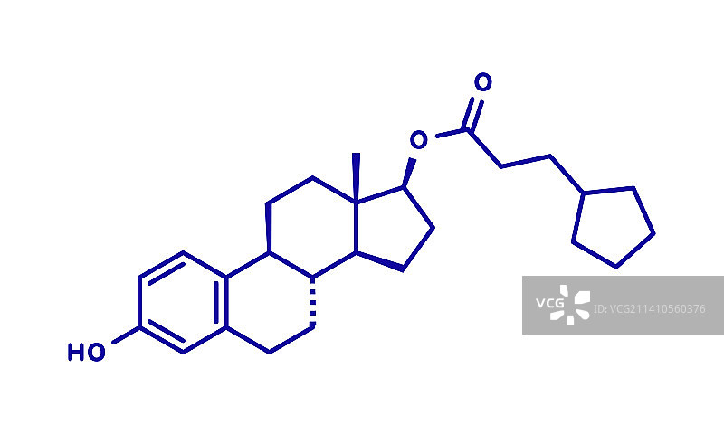 环戊丙酸雌二醇雌激素前体分子图片素材