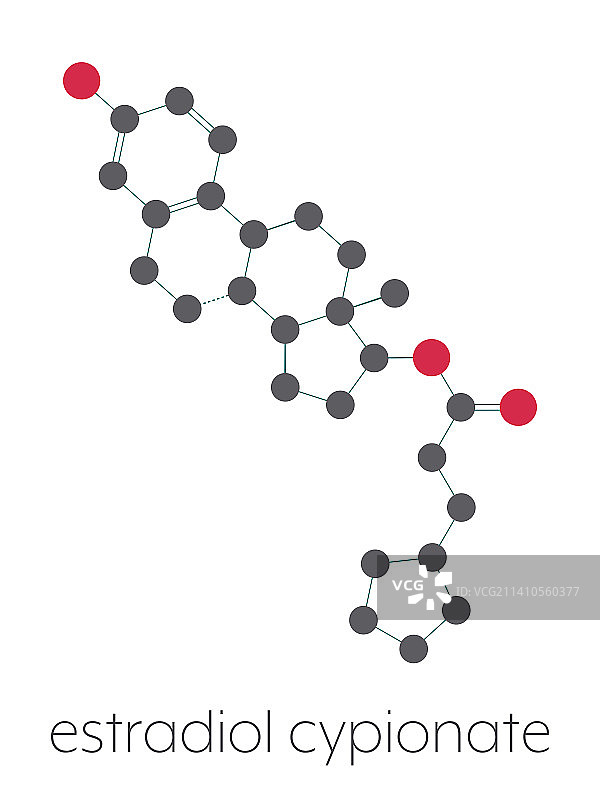 环戊丙酸雌二醇雌激素前体分子图片素材