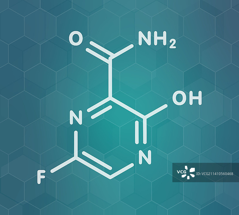 法匹拉韦抗病毒药物分子，图示图片素材