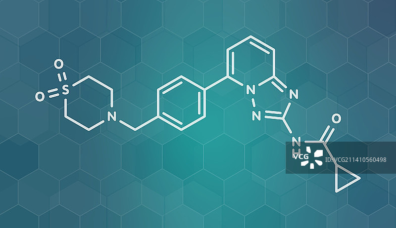 抗炎药Filgotinib分子结构示意图图片素材