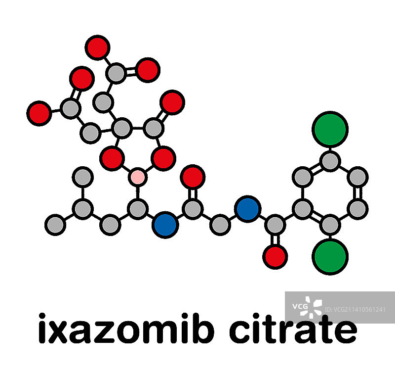 伊沙佐米柠檬酸多发性骨髓瘤药物分子图片素材