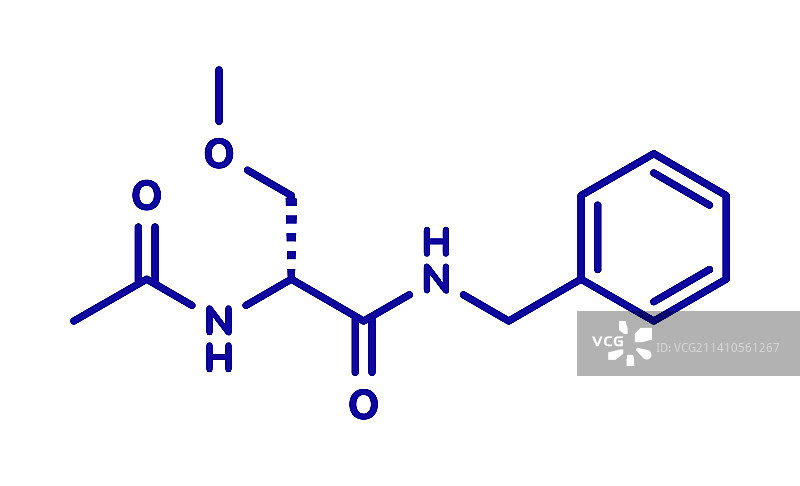 拉考沙胺抗惊厥药物分子结构图图片素材