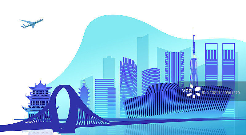 中国江苏省淮安市城市矢量插画网页版图片素材