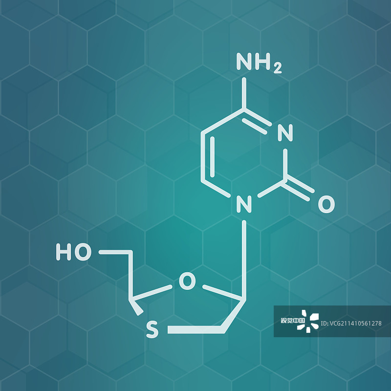 拉米夫定抗病毒药物分子结构图图片素材
