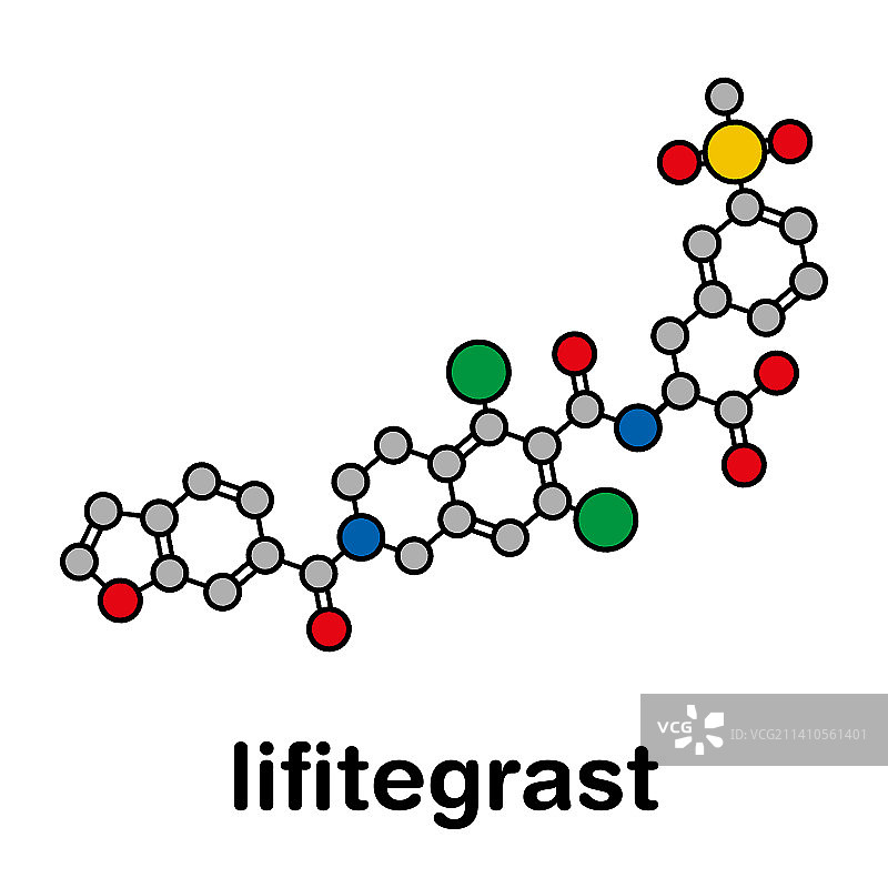 Lifitegrast药物分子，图示图片素材