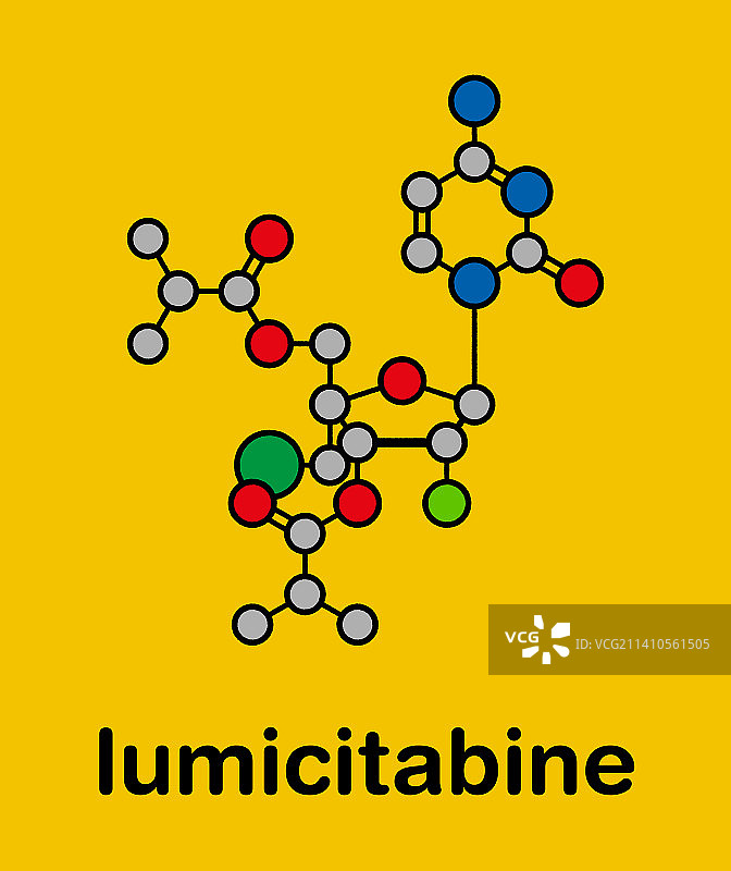 鲁米西他滨RSV药物分子插画图片素材