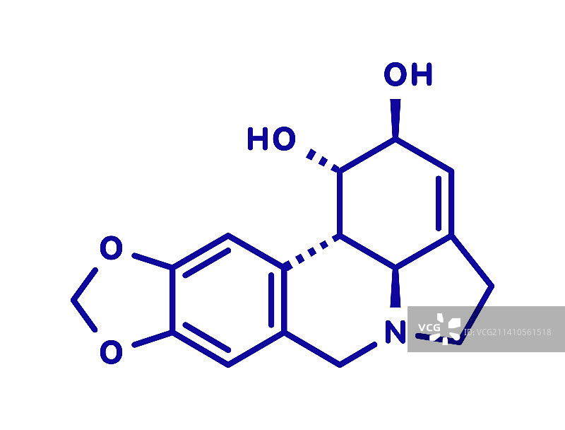 石蒜碱分子结构插画图片素材