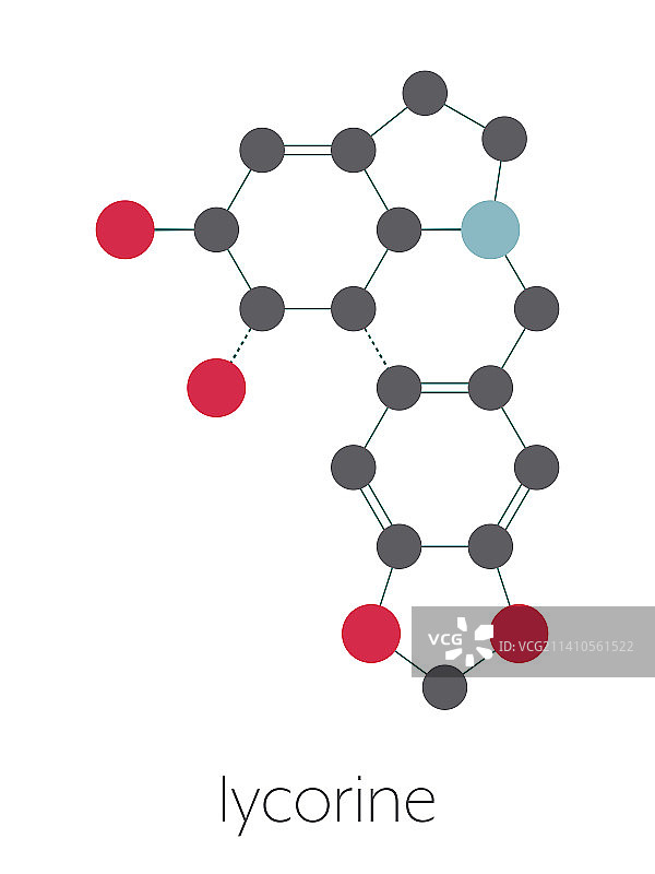 石蒜碱分子结构插画图片素材