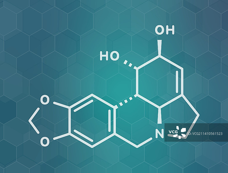 石蒜碱分子结构插画图片素材