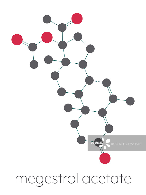 醋酸甲地孕酮食欲刺激剂药物分子图片素材