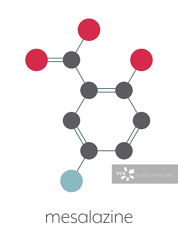 美沙拉嗪药物分子结构示意图图片素材