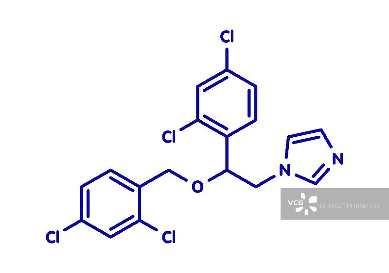 咪康唑抗真菌药物分子，图示图片素材