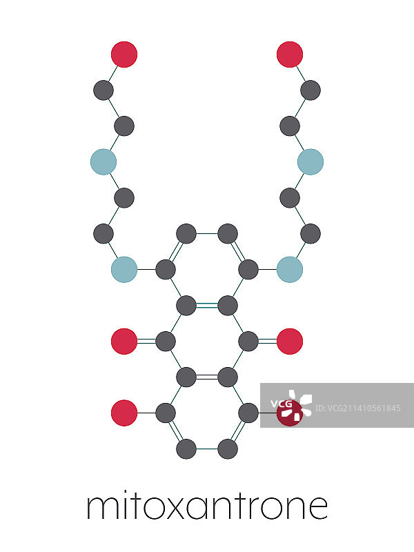 米托蒽醌抗癌药物分子，图示图片素材