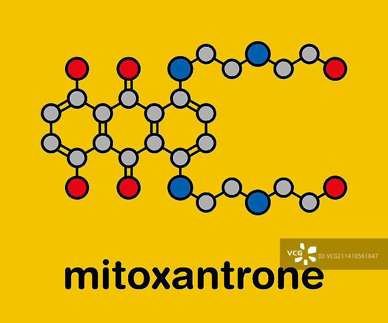 米托蒽醌抗癌药物分子，图示图片素材