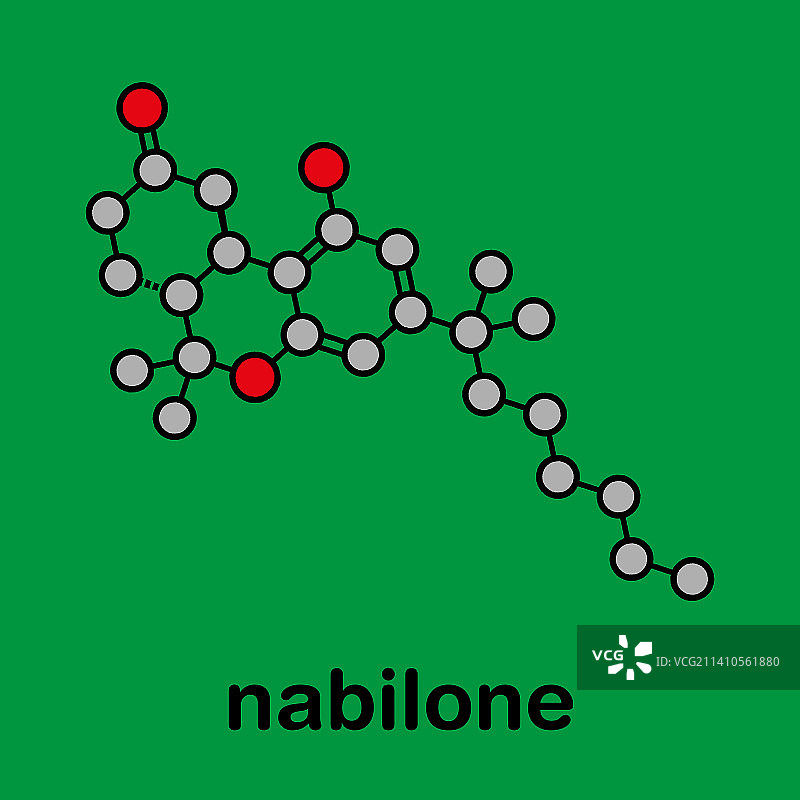 纳比隆止吐药分子，插图图片素材