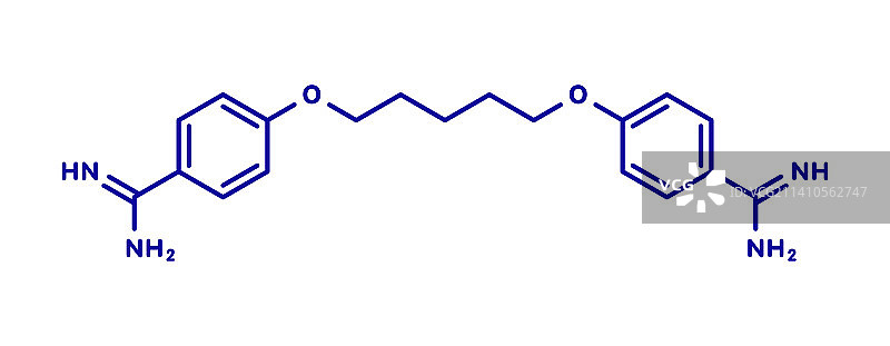 喷他脒抗菌药物分子示意图图片素材