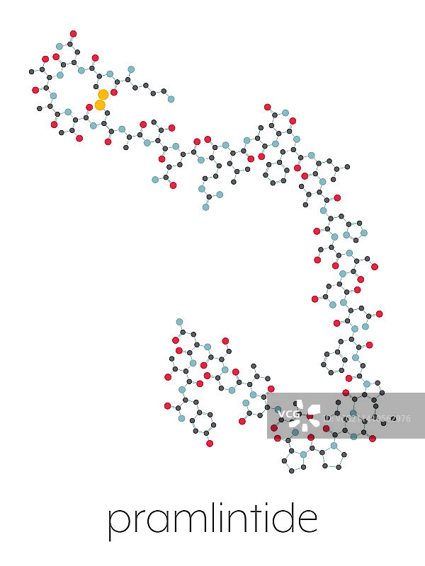 普兰林肽糖尿病药物分子结构示意图图片素材