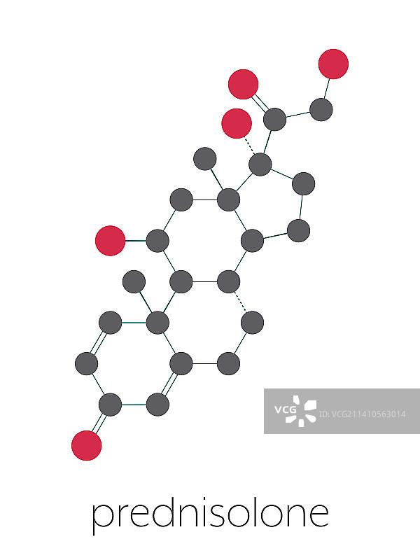 泼尼松龙皮质类固醇药物分子，图示图片素材