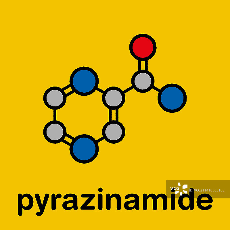 吡嗪酰胺结核病药物分子结构示意图图片素材