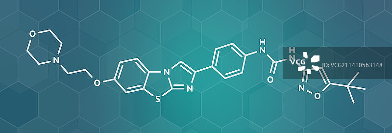 抗癌药物Quizartinib分子结构示意图图片素材