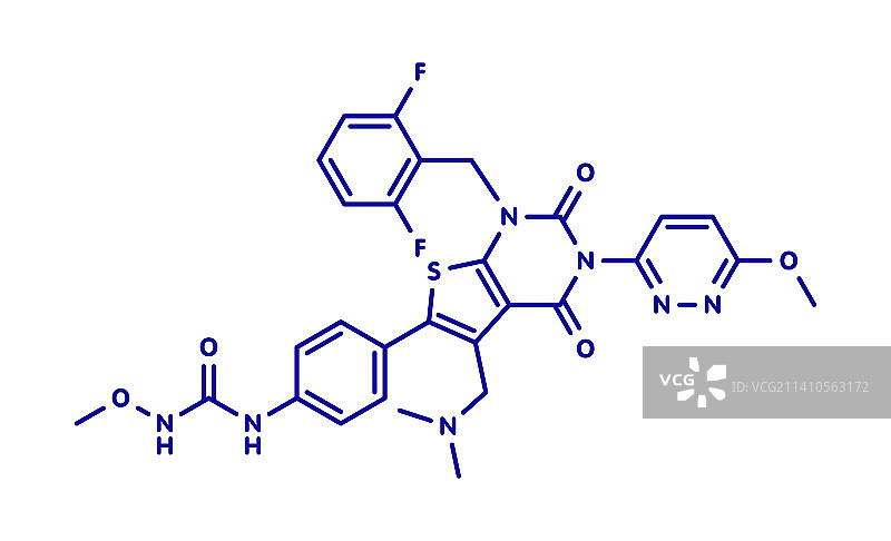 瑞卢戈利司药物分子，图示图片素材