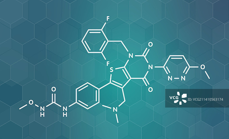 瑞卢戈利司药物分子，图示图片素材