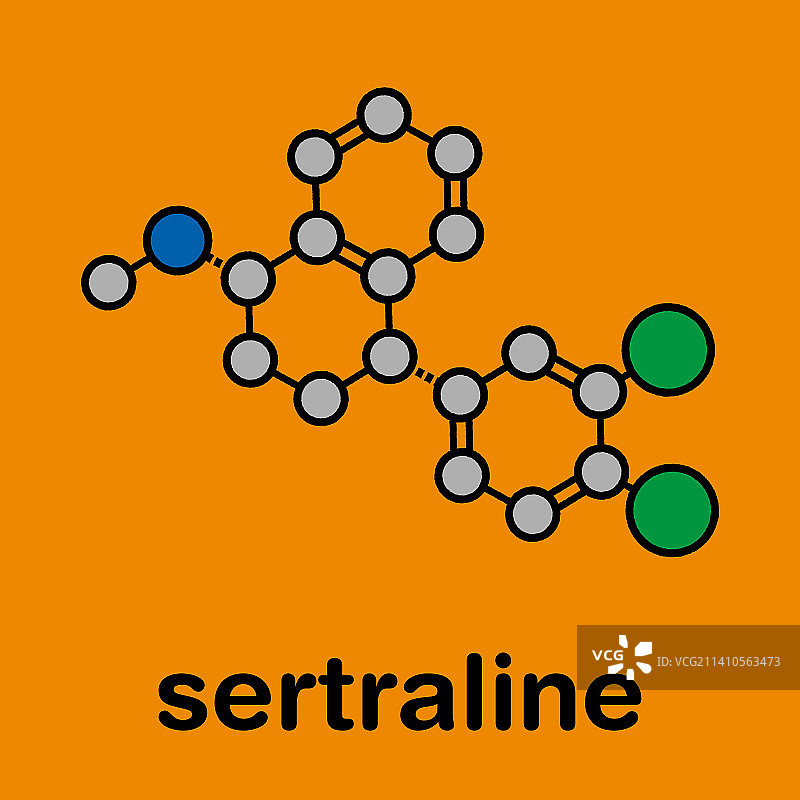 舍曲林抗抑郁药分子结构图图片素材