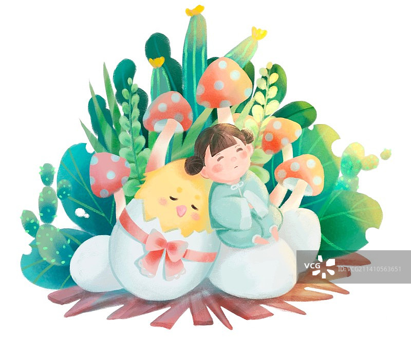 丛中小憩 嘟嘟妹系列图片素材