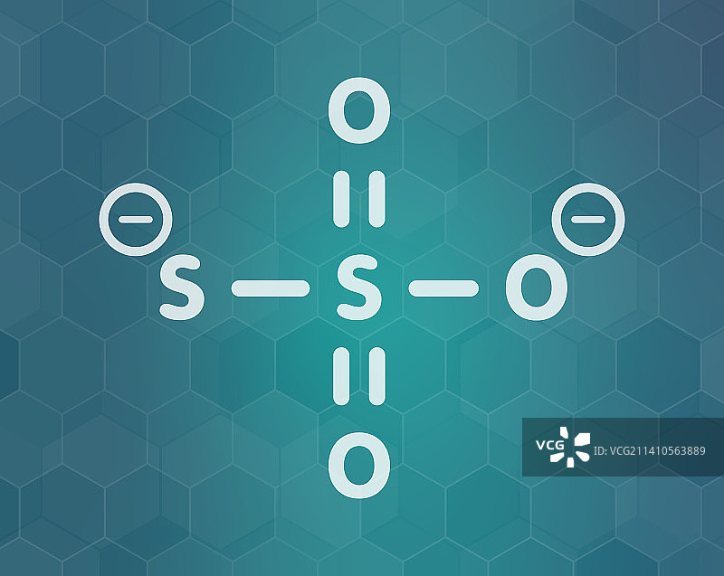 硫代硫酸根阴离子化学结构示意图图片素材